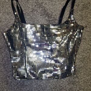 Forever 21 Gold Sequin Crop Top